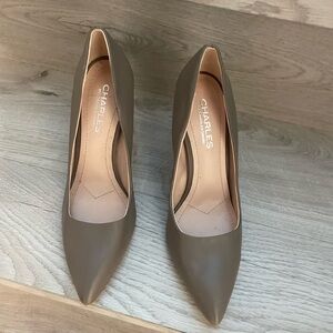 New Charles by Charles David gray pale nude pump heels